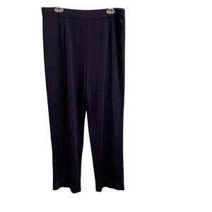 Exclusively Misook Pants Womens 0X Blue Pull On High Rise Stretch Classic Office